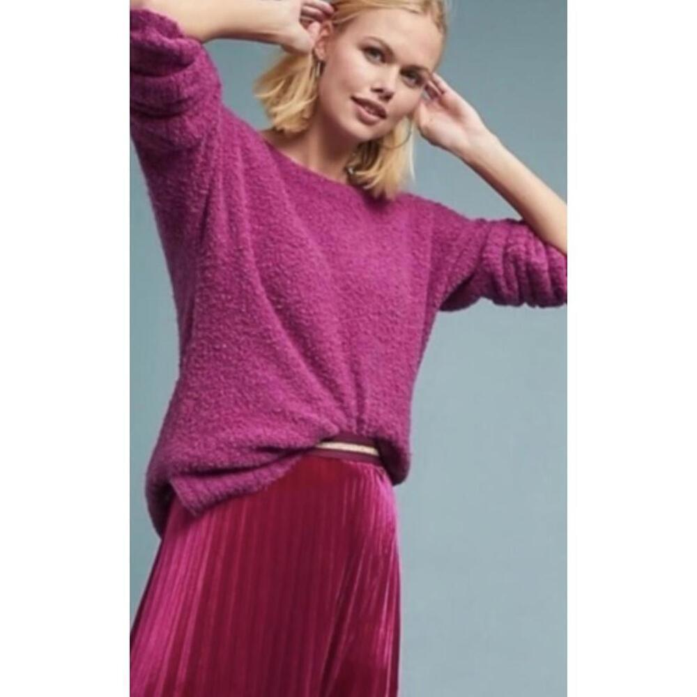 Anthropology Sleeping in Snow Lavina Pullover Sweater, Women's XS, Magenta